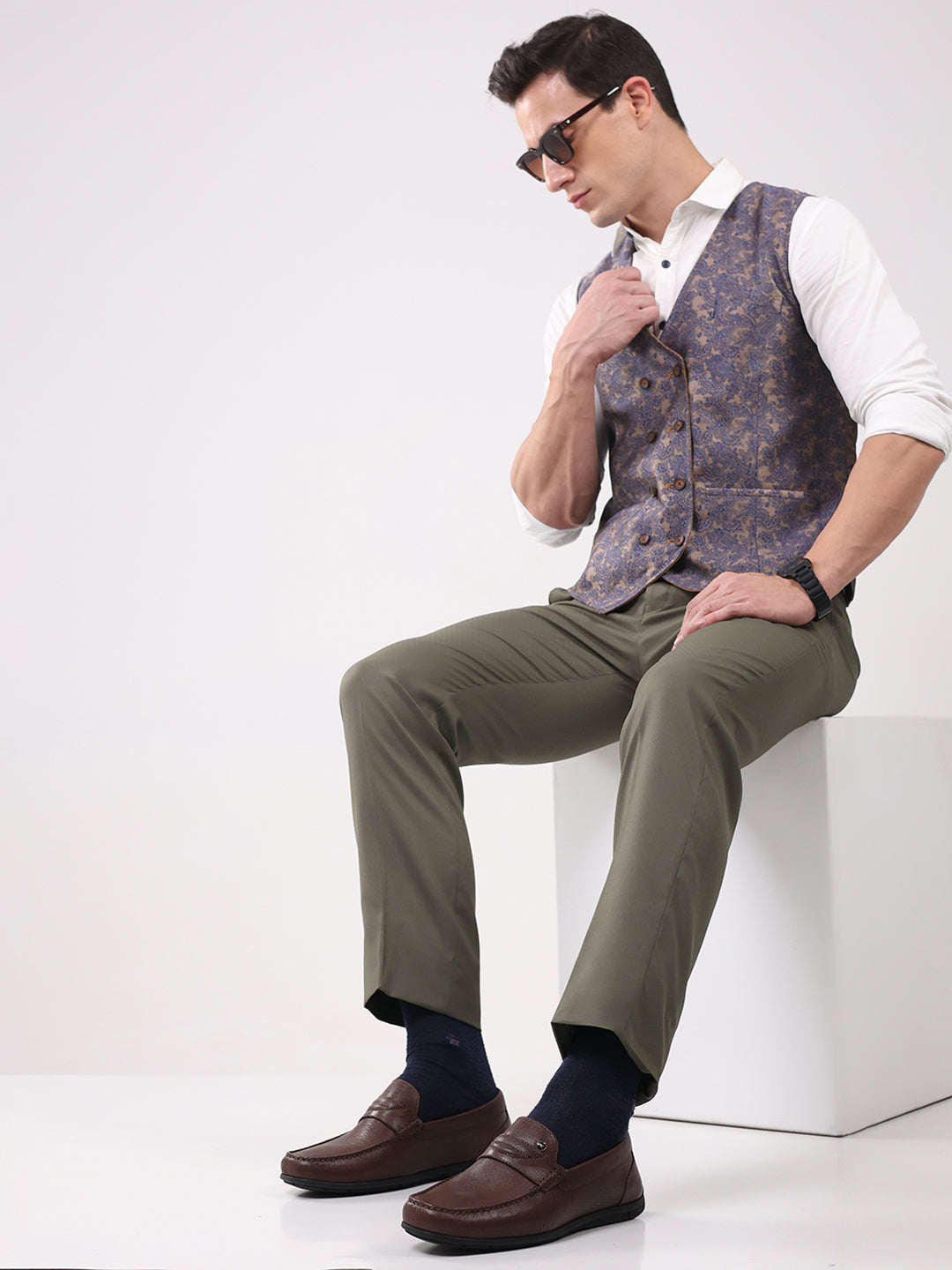 Men Brown Slip on Genuine Leather Loafers