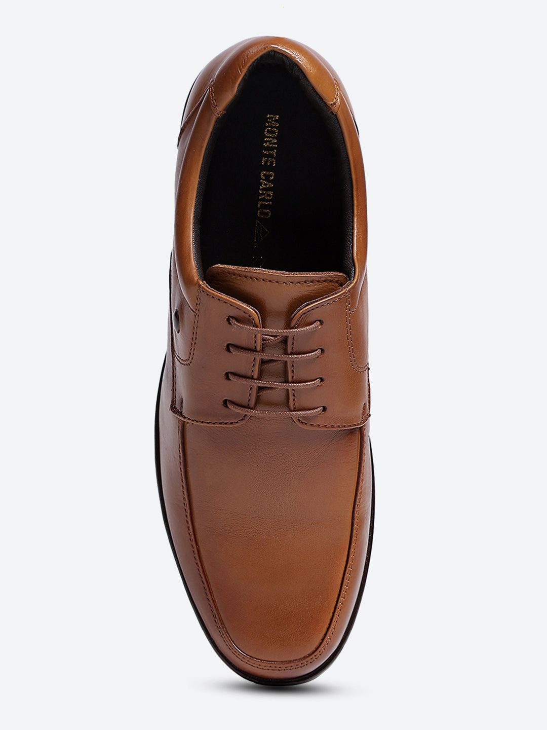 Men Tan Lace Up Leather Formal Derbys
