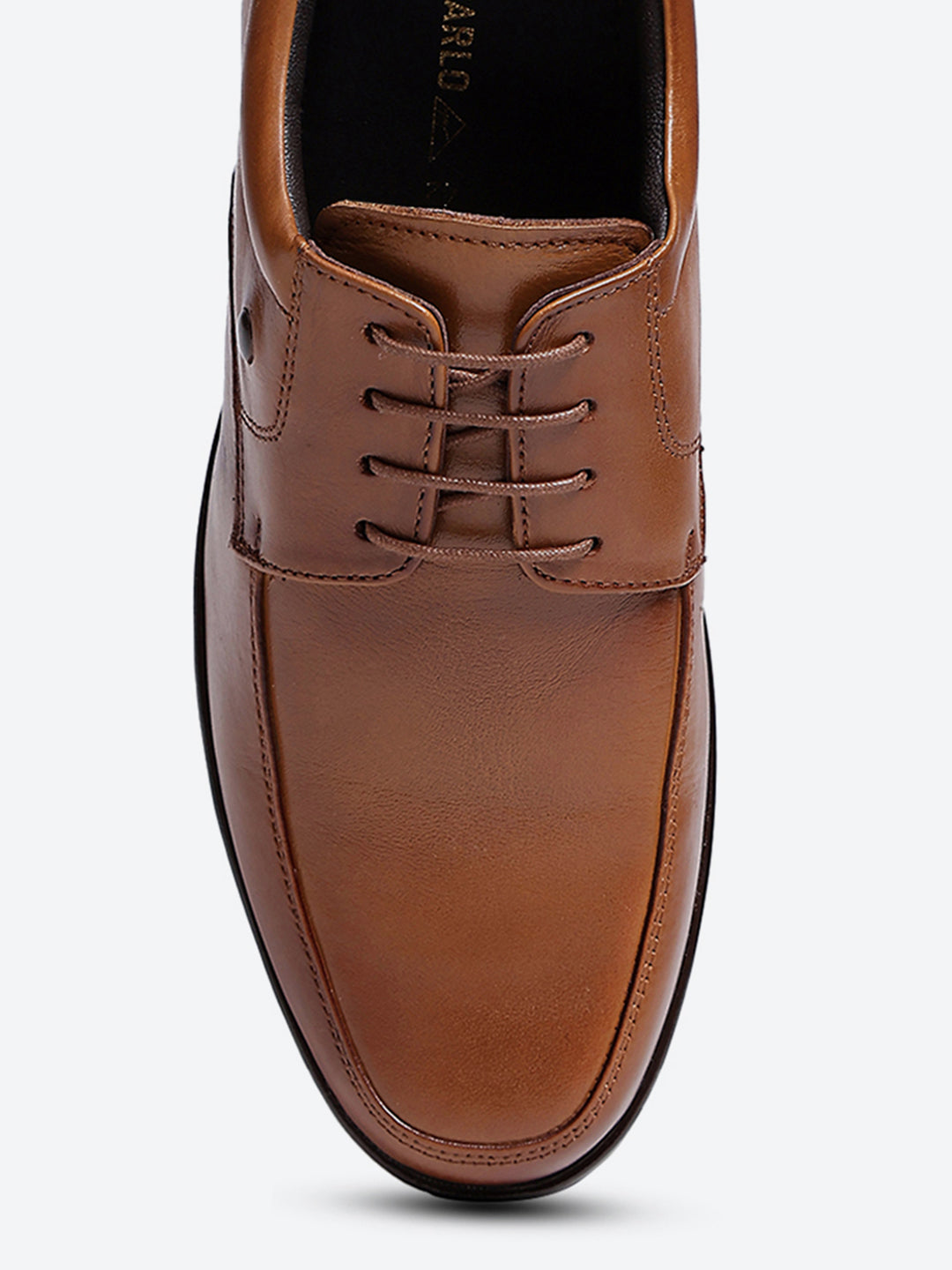 Men Tan Lace Up Leather Formal Derbys