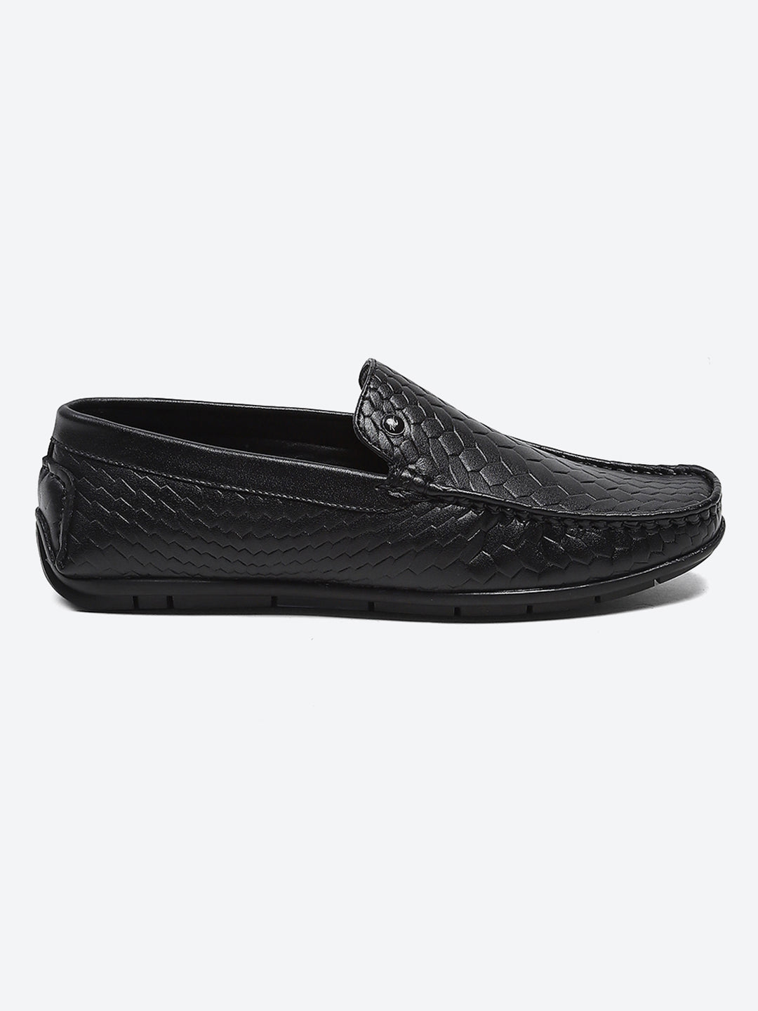 Men Black Slip on Microfibre Loafers