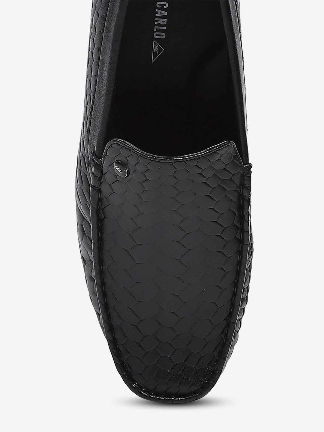 Men Black Slip on Microfibre Loafers