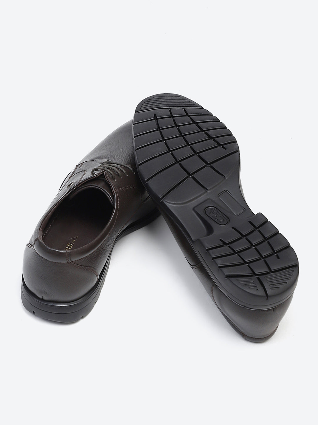 Men Brown Lace Up Genuine Leather Formal Derby