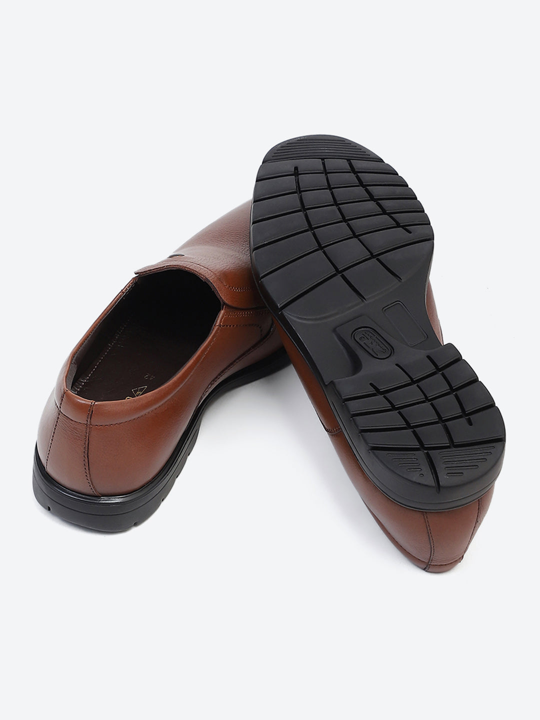 Men Tan Solid Slip on Genuine Leather Formal Shoes