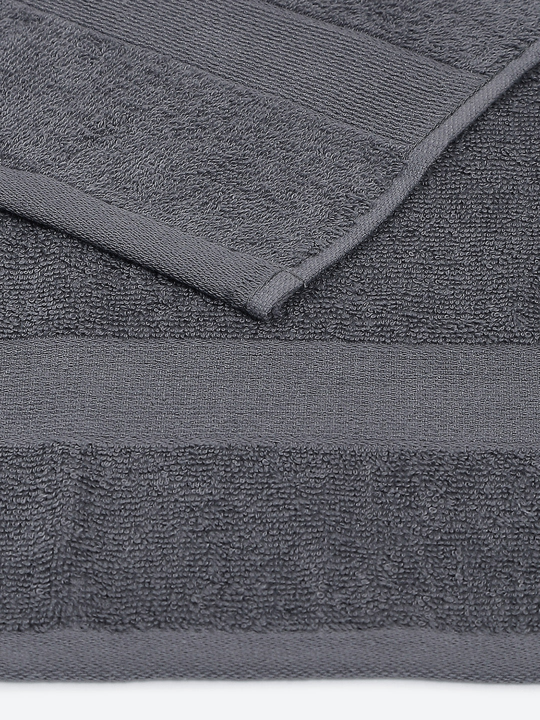 Grey Cotton Solid 380 GSM Bath Towel (Albella)
