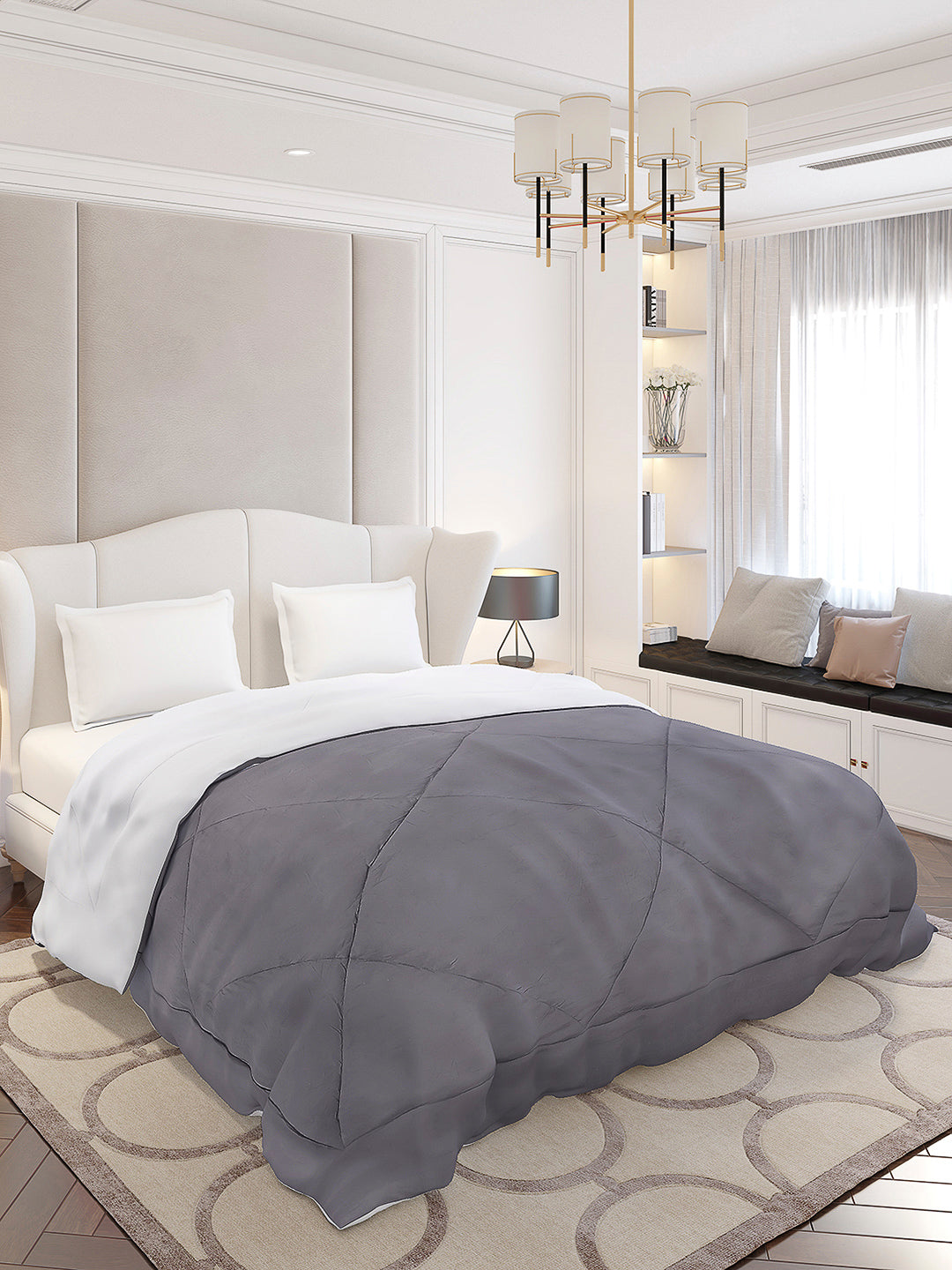 Solid Double Bed 210 GSM Comforter Ava for Mild Winter (Weight 0.9 kg)