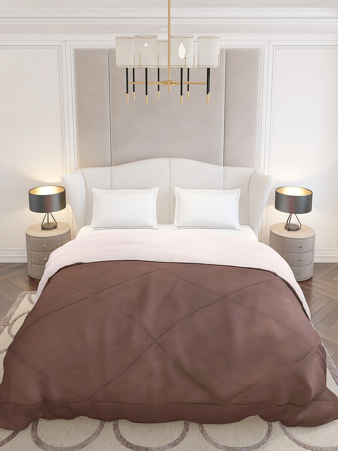 Solid Double Bed 210 GSM Comforter Ava for Mild Winter (Weight 0.9 kg)