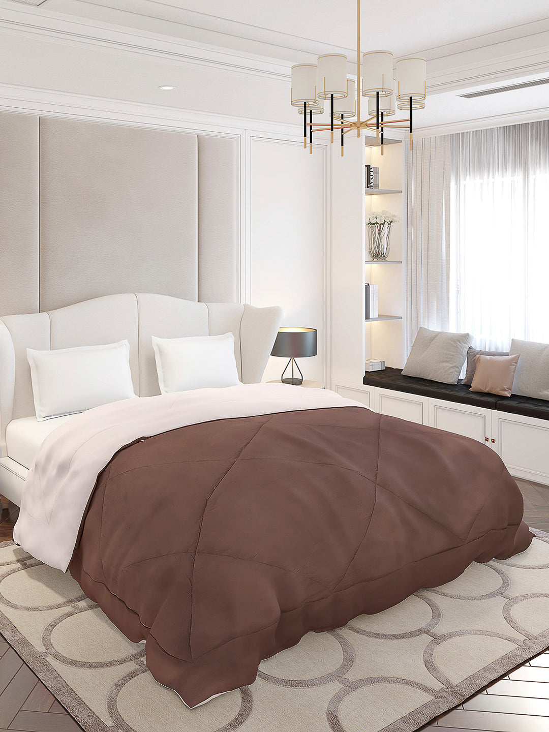 Solid Double Bed 210 GSM Comforter Ava for Mild Winter (Weight 0.9 kg)