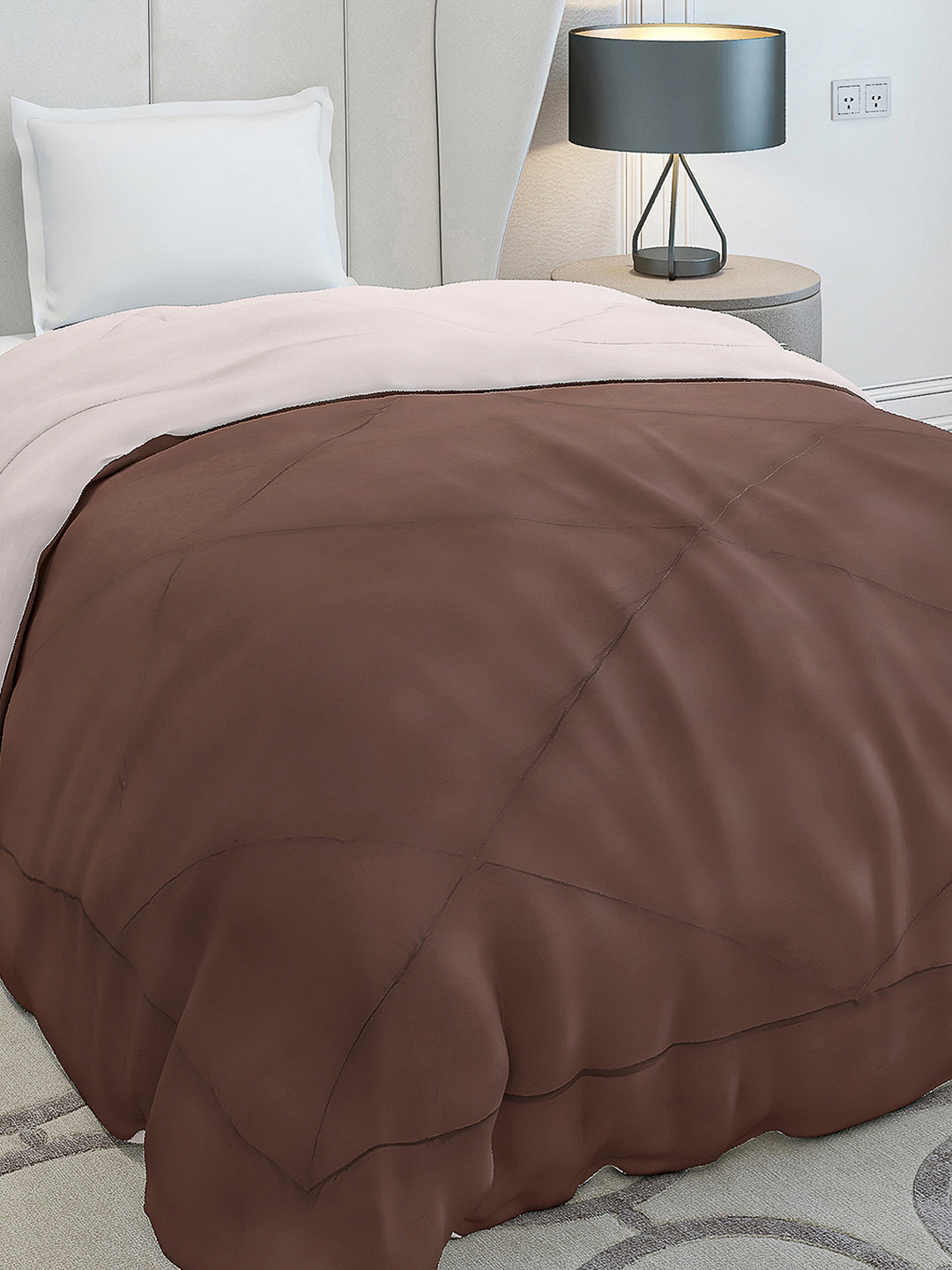 Solid Single Bed 210 GSM Comforter Ava for Mild Winter (Weight 0.9 kg)