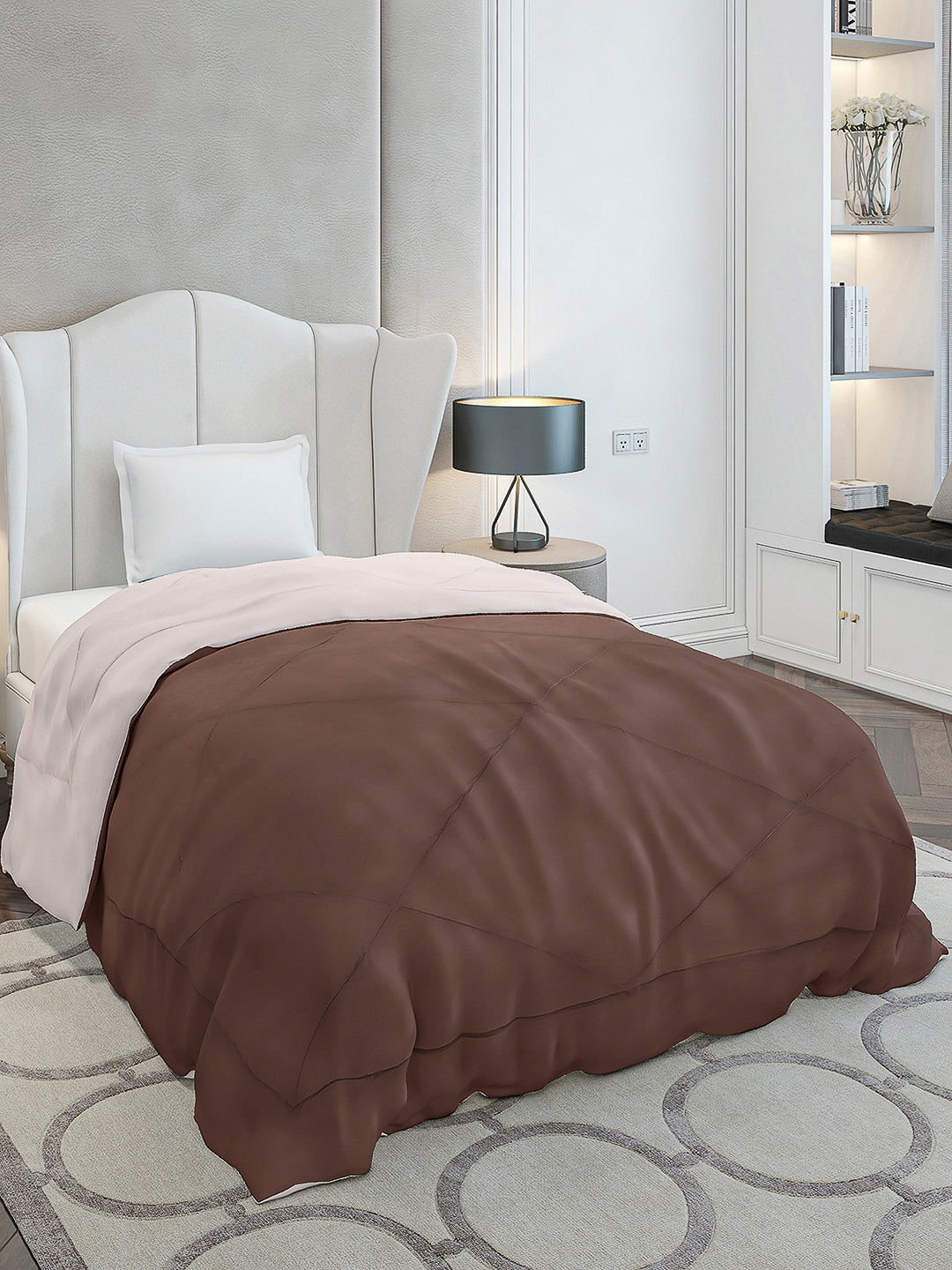 Solid Single Bed 210 GSM Comforter Ava for Mild Winter (Weight 0.9 kg)