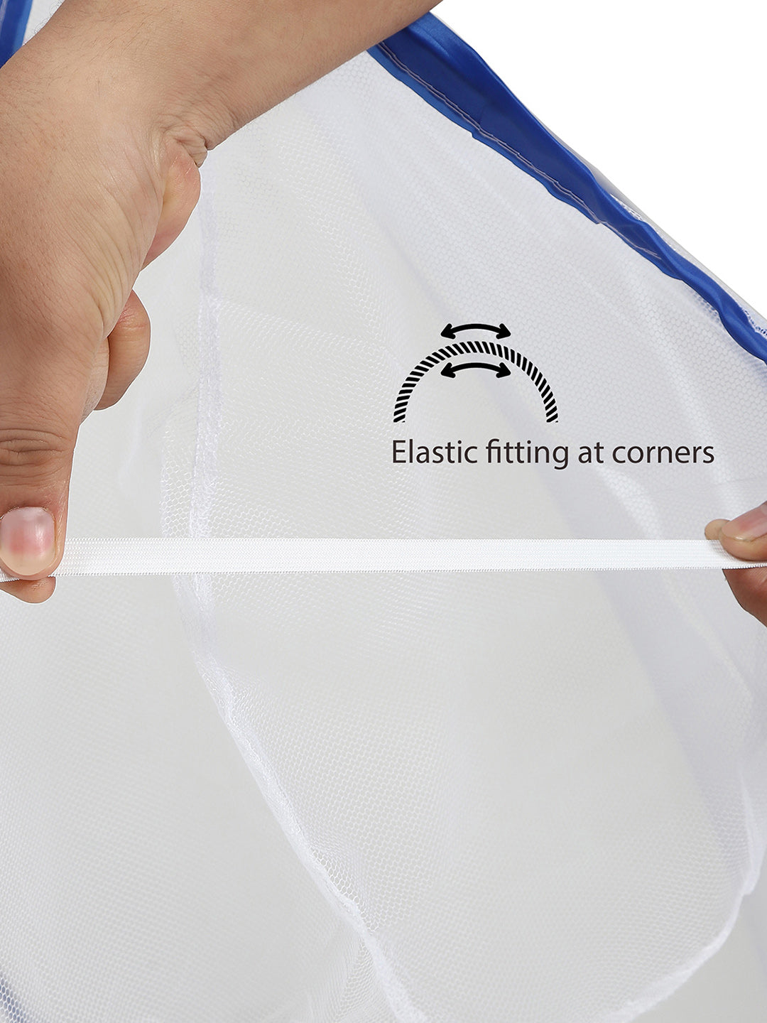 Moca by Monte Carlo Double Bed Polyester Washable Adults Mosquito Net (Blue)