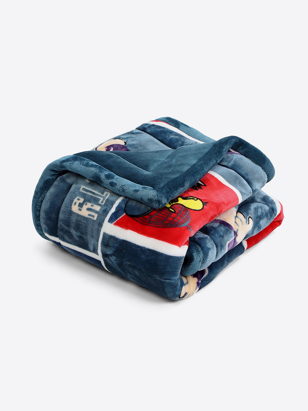 Tweety Bird Print Plush Soft Blue Baby Blanket Set with Matching Comforter, Bedsheet, Neck Pillow, and Bolsters