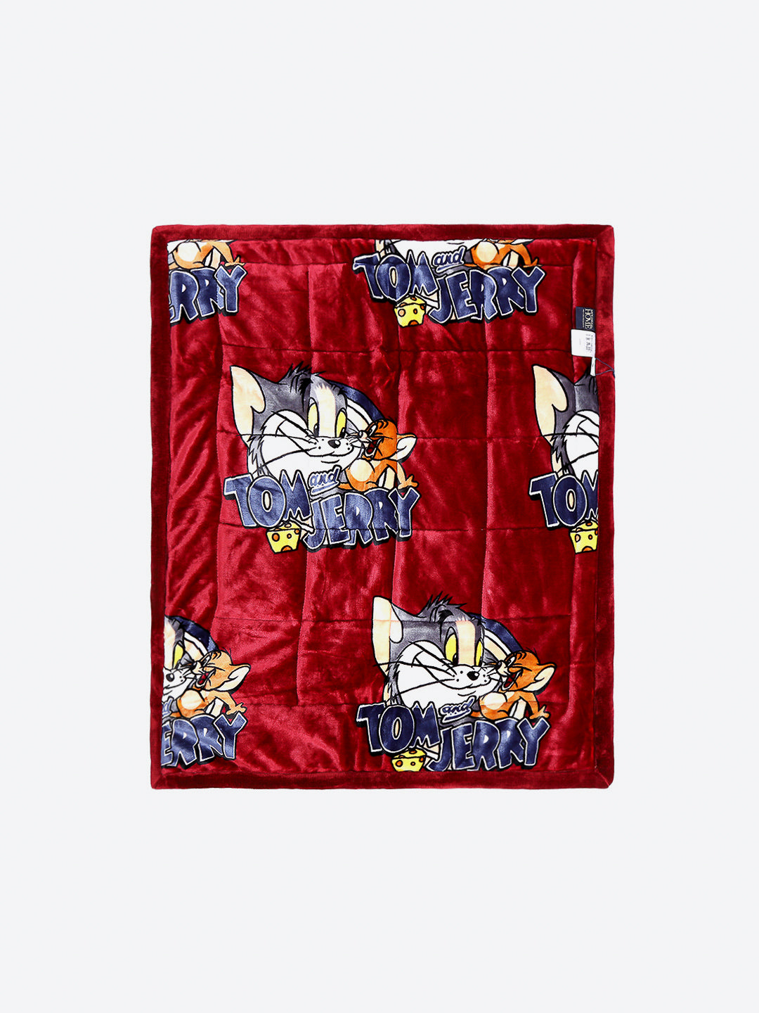 Tom and Jerry Print Velvety Red Baby Blanket Set with Matching Comforter, Bedsheet, Neck Pillow, and Bolsters
