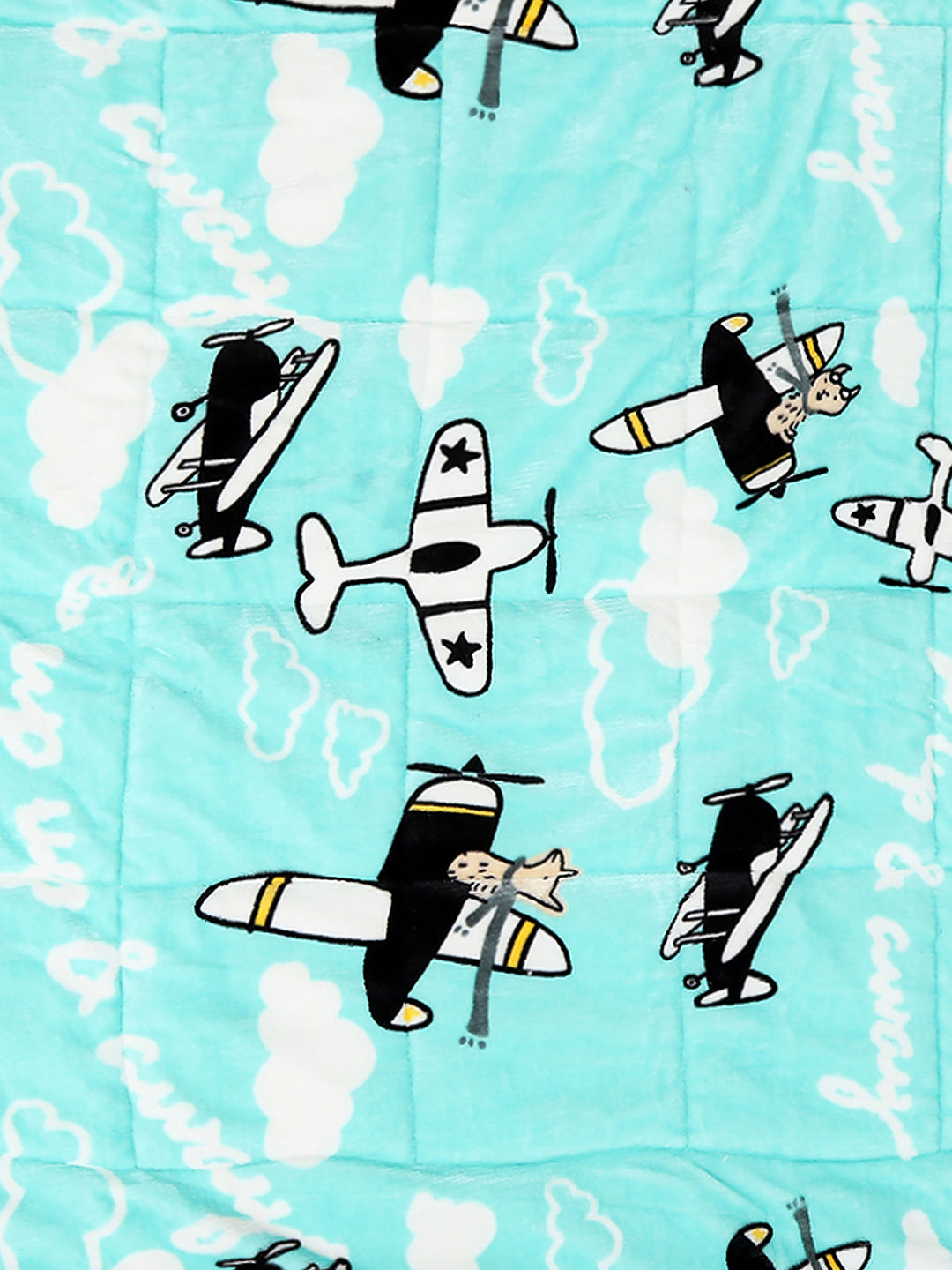 Printed Baby Blanket 3 Ply, 1609 GSM 5Pcs Set (1 Baby Comforter, 1 Bedsheet, 1 Neck Pillow & 2 Bolster)