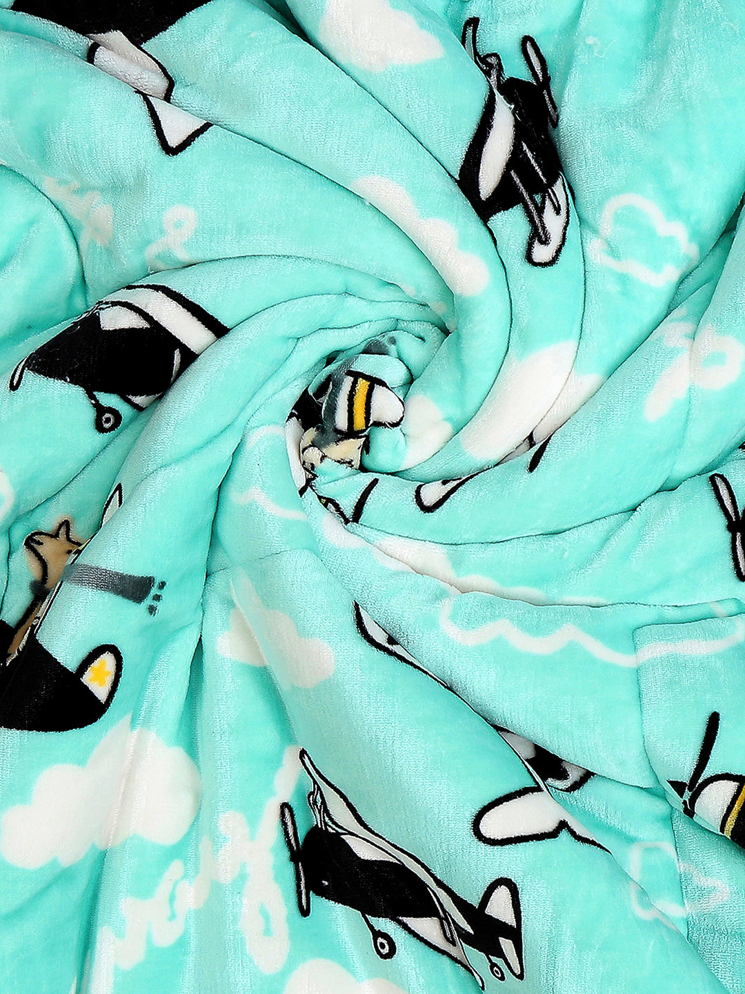 Printed Baby Blanket 3 Ply, 1609 GSM 5Pcs Set (1 Baby Comforter, 1 Bedsheet, 1 Neck Pillow & 2 Bolster)