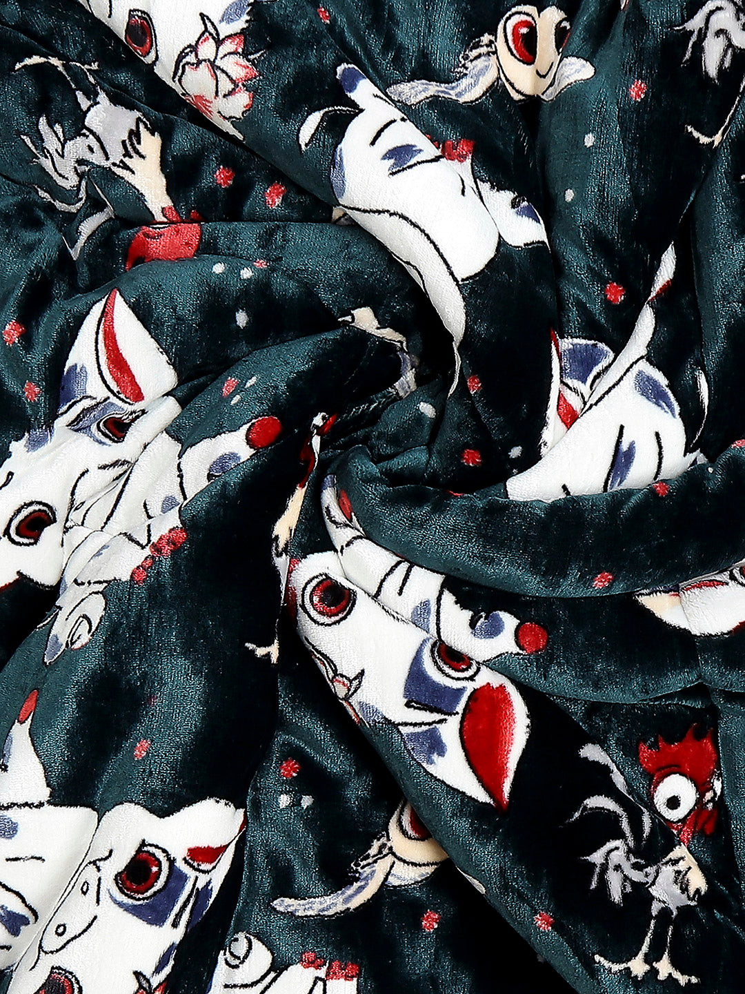 Moana Print Velvety Soft Disney Bottle Green Baby Blanket Set with Matching Comforter, Bedsheet, Neck Pillow, and Bolsters