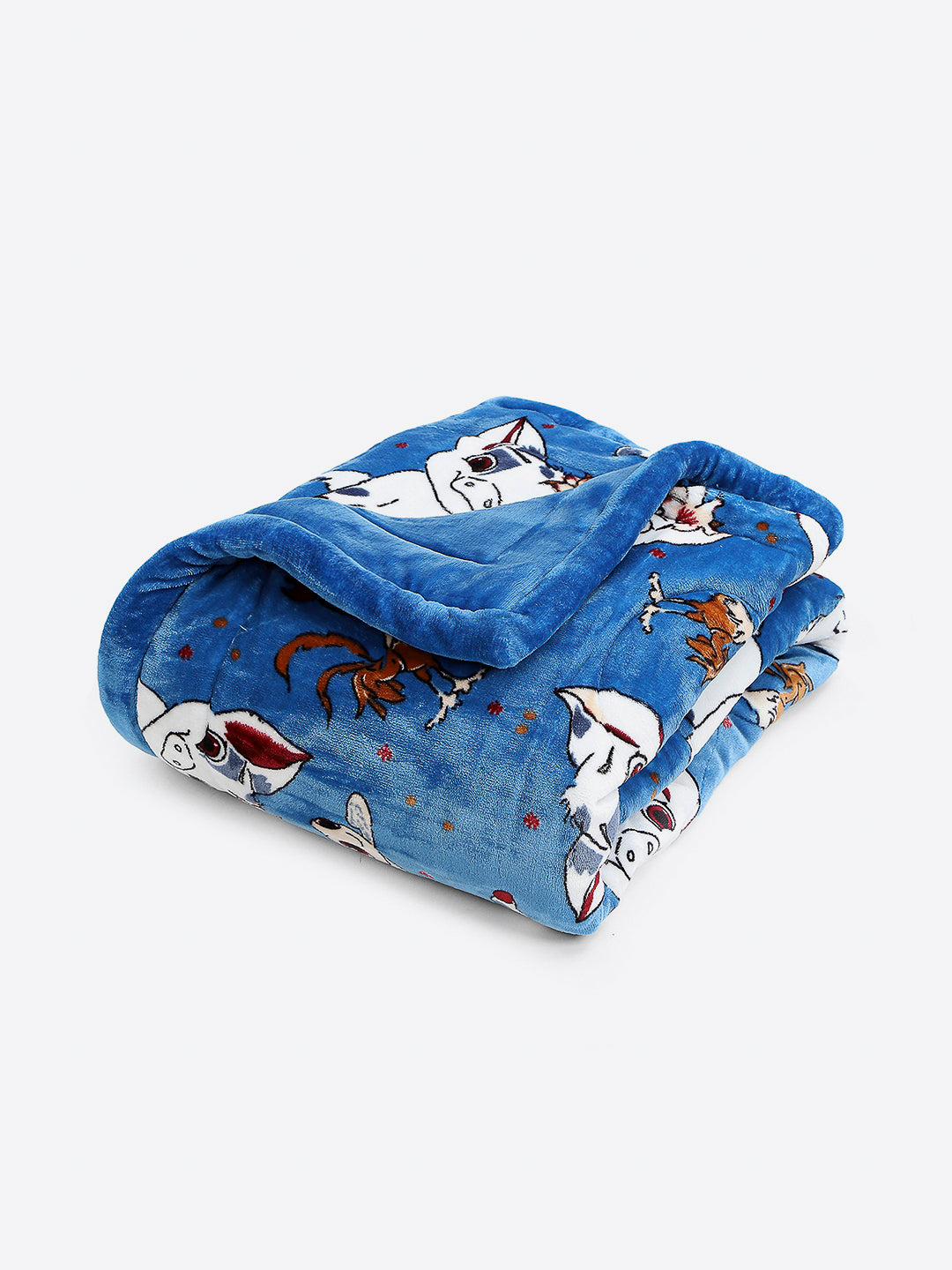 Moana Print Plush Soft Disney Blue Baby Blanket Set with Matching Comforter, Bedsheet, Neck Pillow, and Bolsters