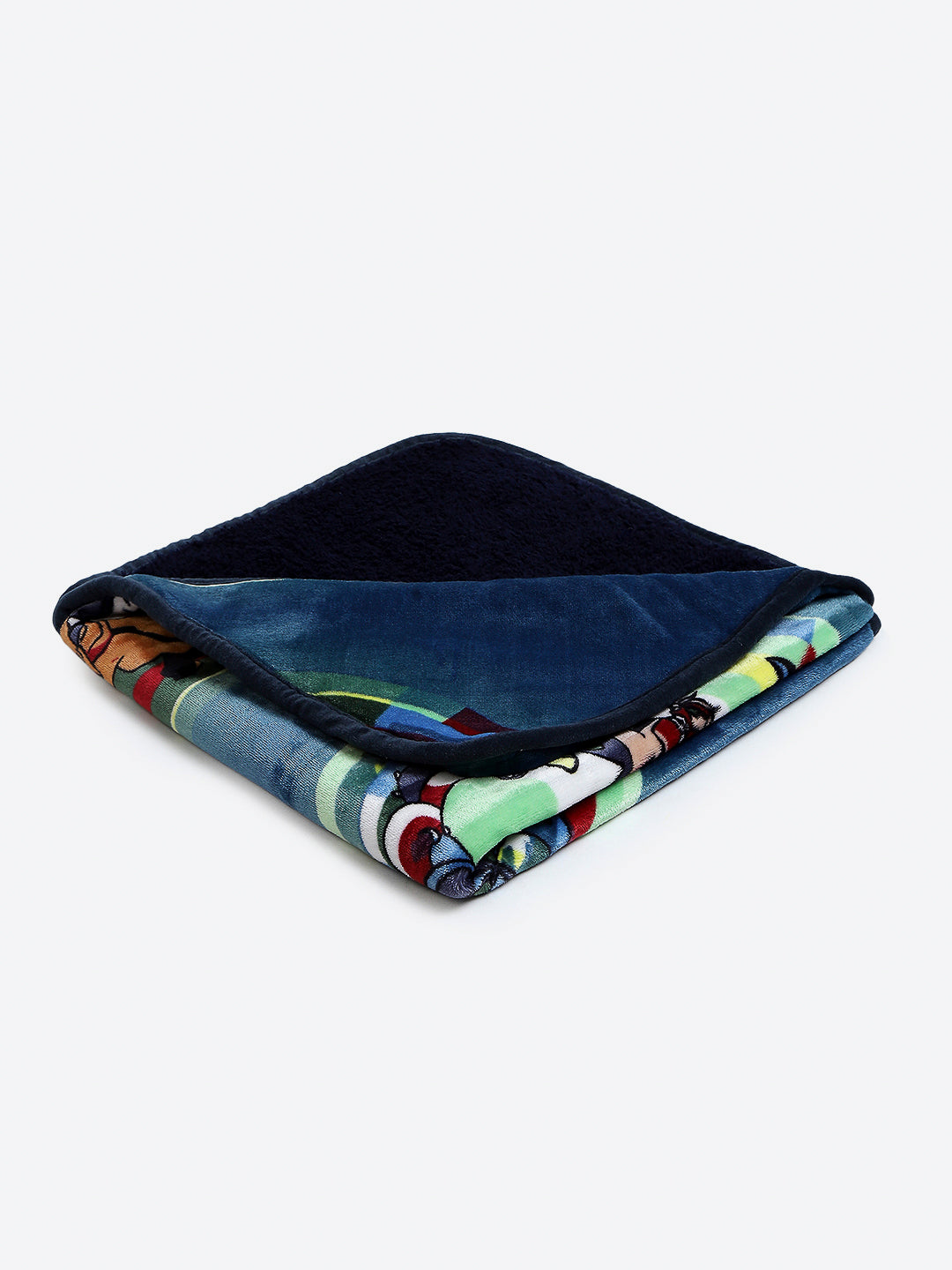 Ben 10 Print Button Closure Hooded Cartoon Network Blue Baby Blanket