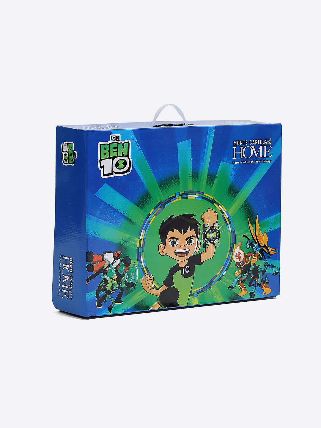 Ben 10 Print Button Closure Hooded Cartoon Network Blue Baby Blanket