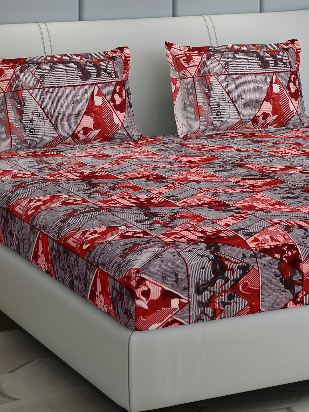 413 GSM 100% Polyester King Bed 1 Bedsheet with 2 Pillow Cover (Aura)