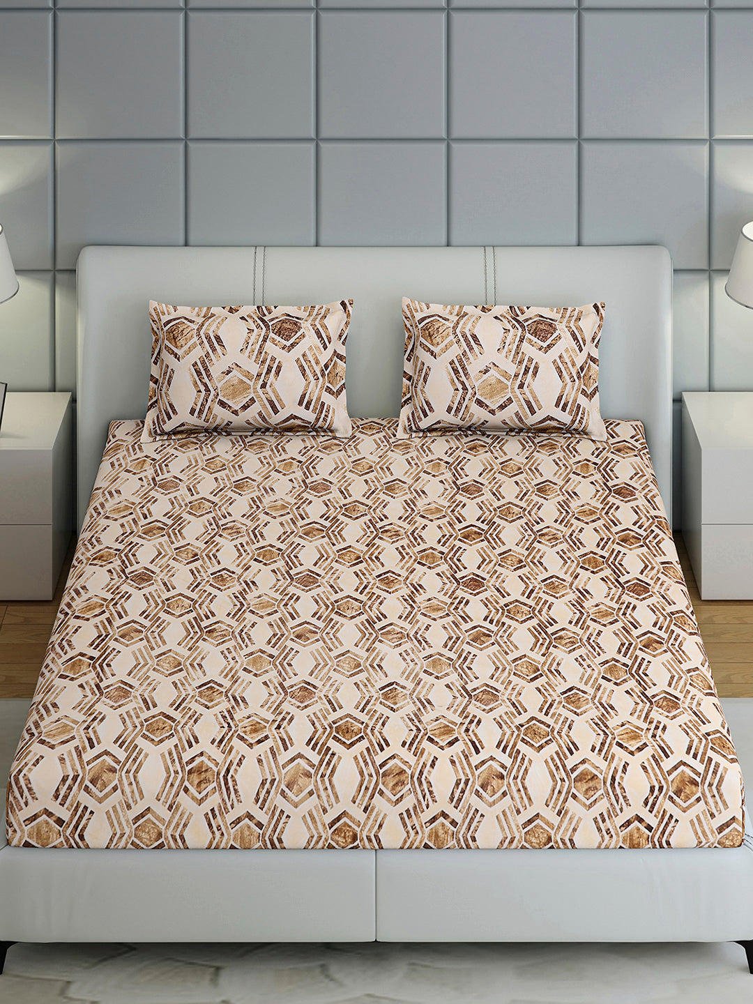 349 GSM 100% Polyester King Bed 1 Bedsheet with 2 Pillow Cover (Carnival)