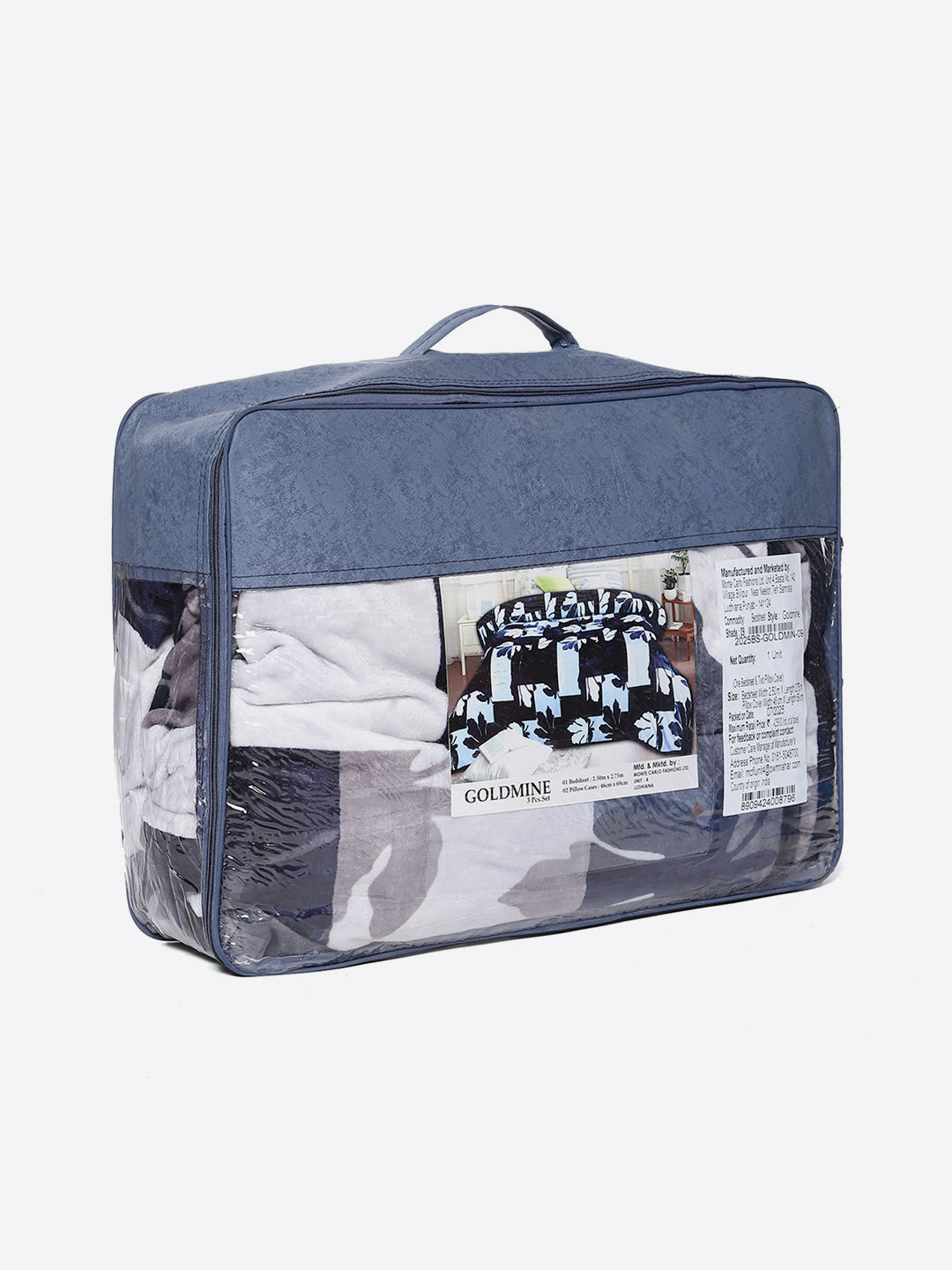 495 GSM 100% Polyester King Bed 1 Bedsheet with 2 Pillow Cover (Gold Mine)