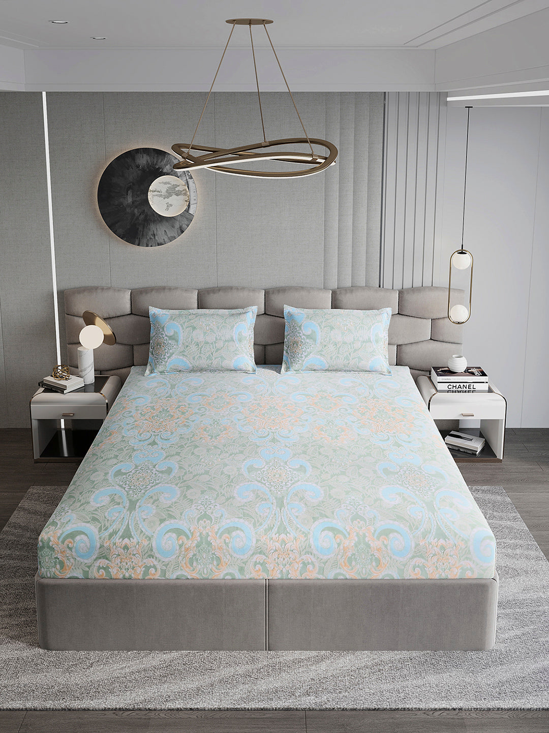 393 GSM 100% Polyester King Bed 1 Bedsheet with 2 Pillow Cover (Golden Choice)