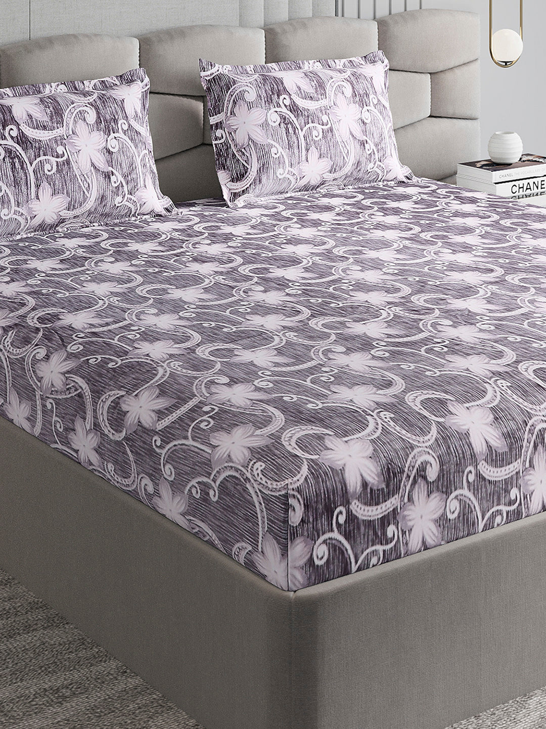 393 GSM 100% Polyester King Bed 1 Bedsheet with 2 Pillow Cover (Golden Choice)