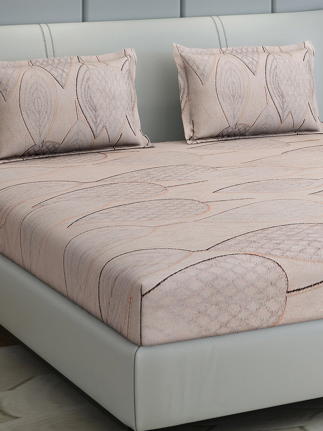 378 GSM 100% Polyester King Bed 1 Bedsheet with 2 Pillow Cover (Hill Top)