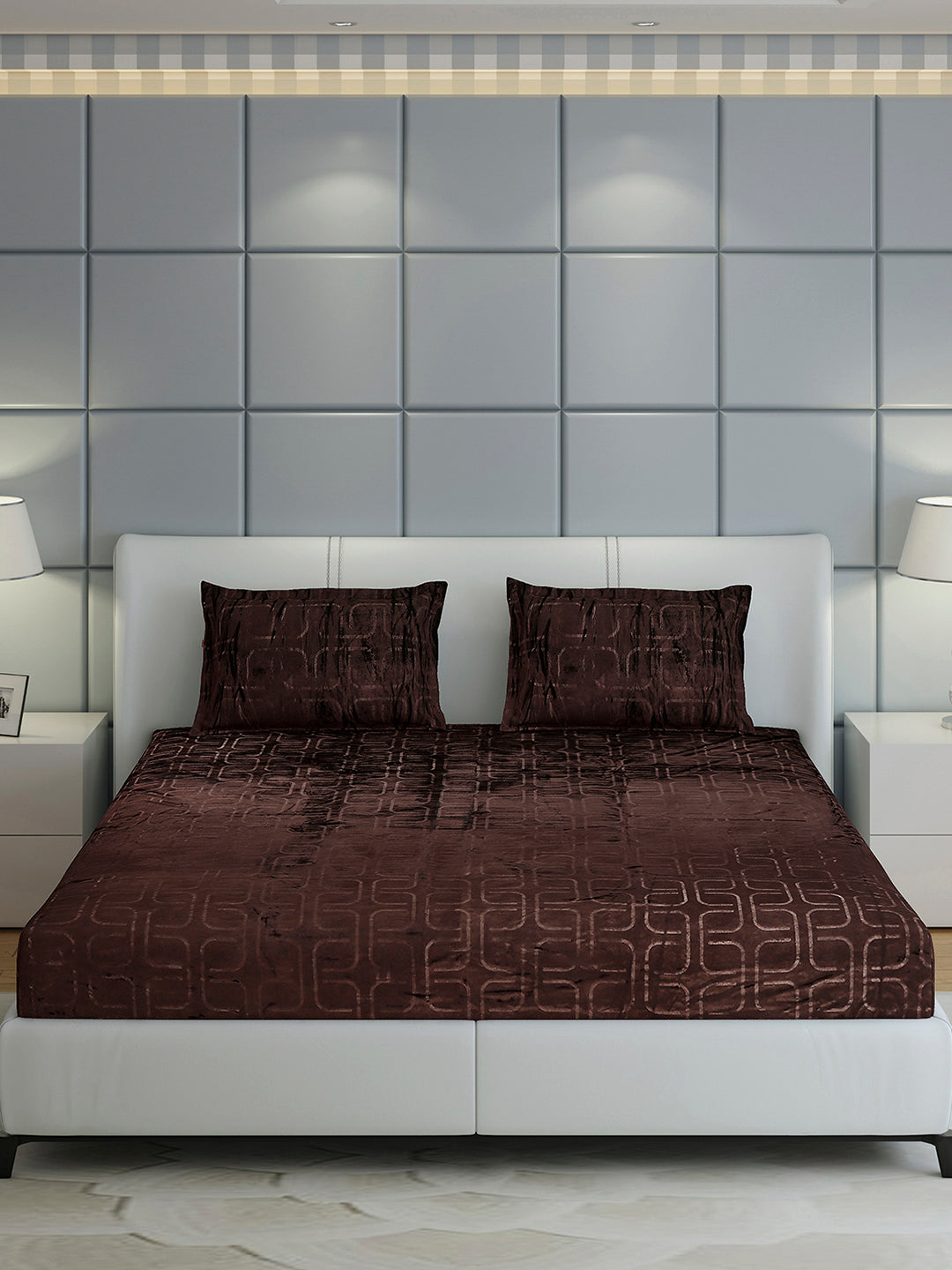 435 GSM 100% Polyester Double Bed 1 Bedsheet with 2 Pillow Cover (Indigo)