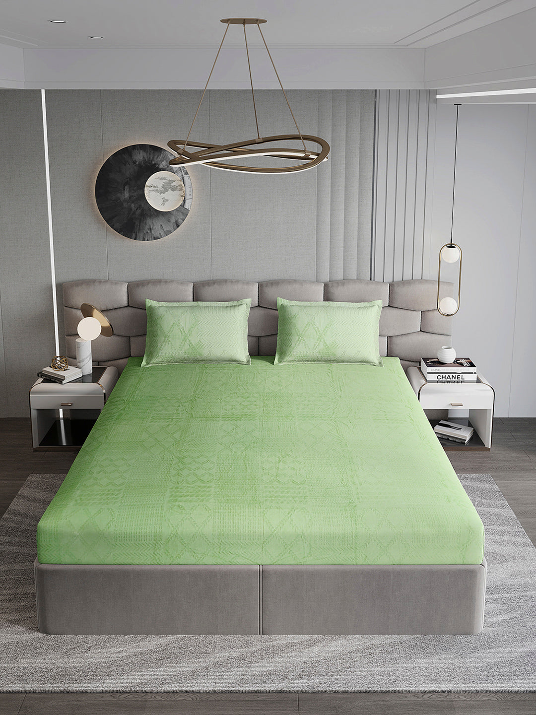 267 GSM 100% Polyester King Bed 1 Bedsheet with 2 Pillow Cover (Master Piece)