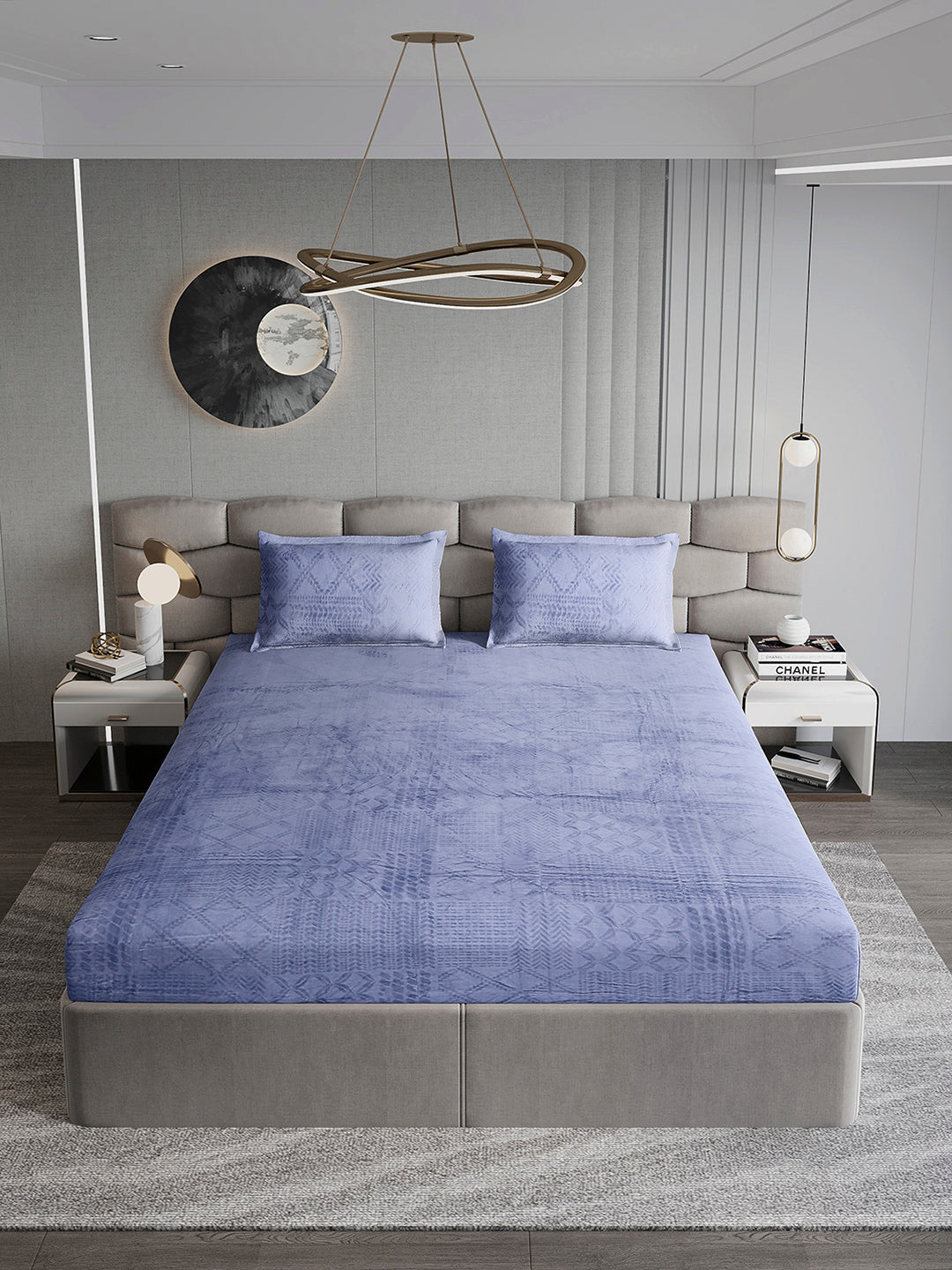 267 GSM 100% Polyester King Bed 1 Bedsheet with 2 Pillow Cover (Master Piece)