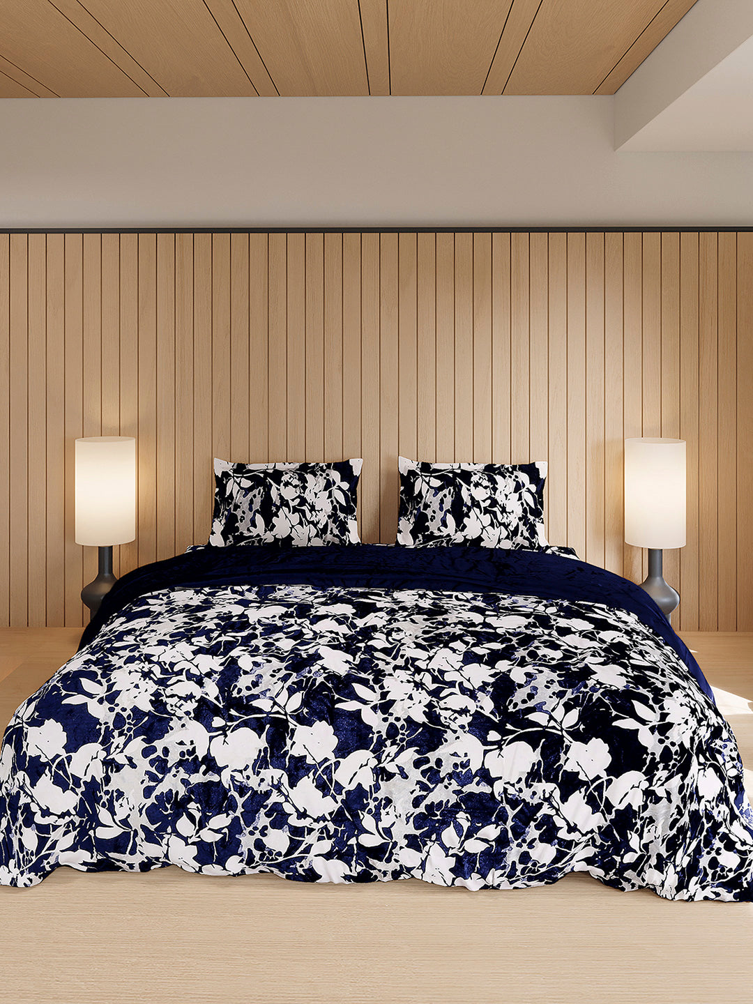 904 GSM 100% Polyester Double Bed 1 Bedsheet, 1 Duvet Cover & 2 Pillow Cover (Meteor 4 Pcs Set)