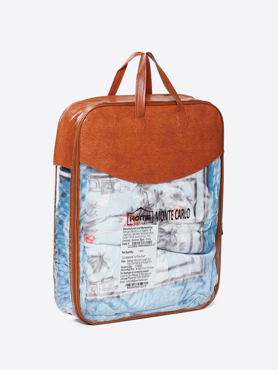 331 GSM 100% Polyester Double Bed 1 Bedsheet with 2 Pillow Cover (Miranda)