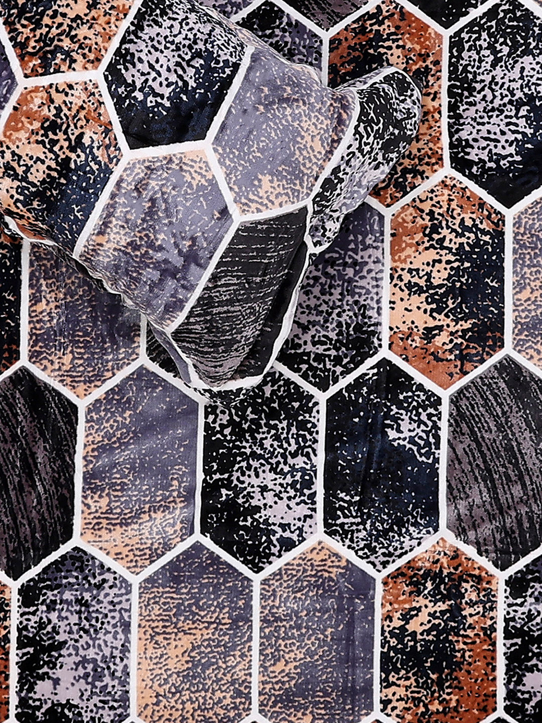 371 GSM 100% Polyester King Bed 1 Bedsheet with 2 Pillow Cover (Rubina King)