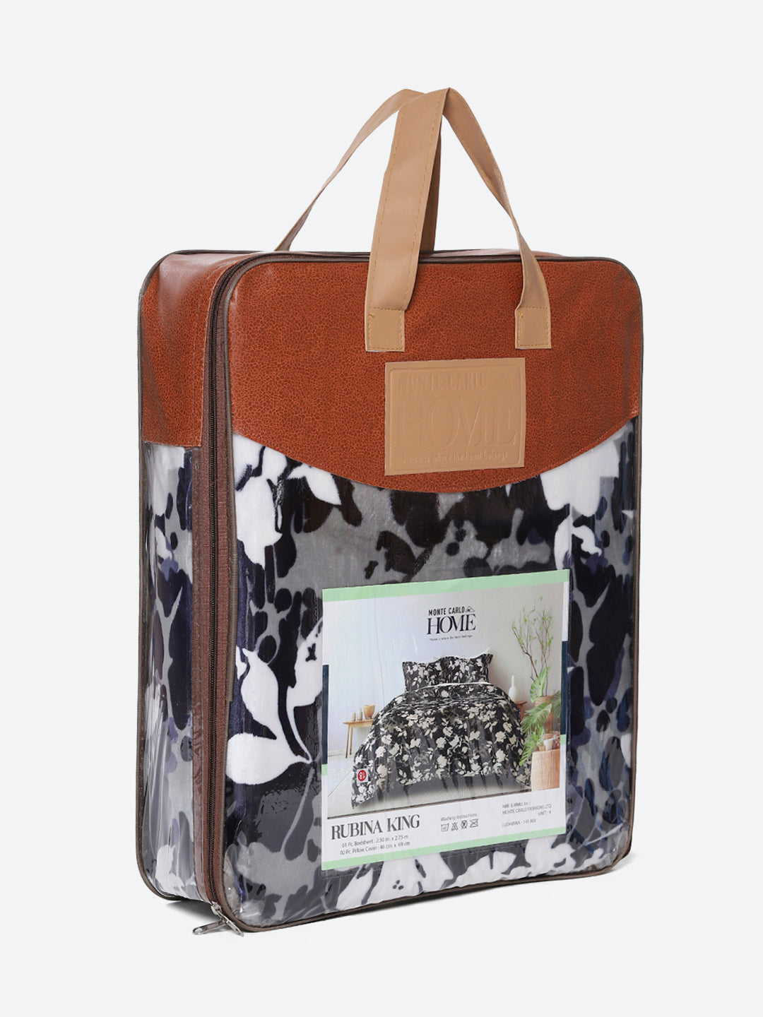 371 GSM 100% Polyester King Bed 1 Bedsheet with 2 Pillow Cover (Rubina King)