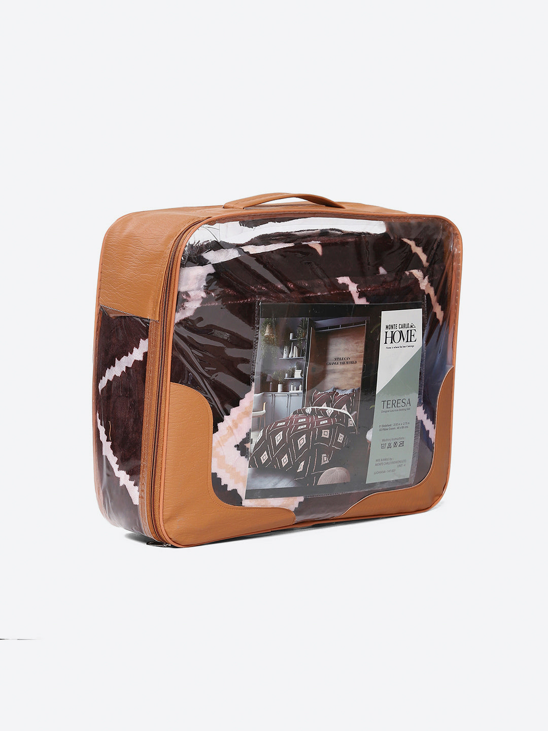 247 GSM 100% Polyester King Bed 1 Bedsheet with 2 Pillow Cover (Teresa)