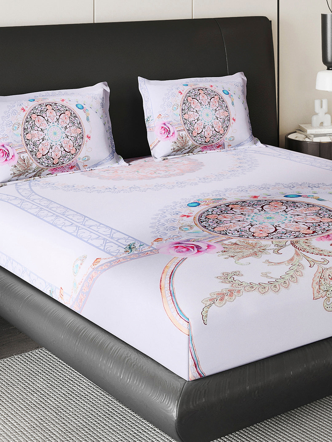 252 GSM 100% Polyester King Bed 1 Bedsheet with 2 Pillow Cover (Urban)