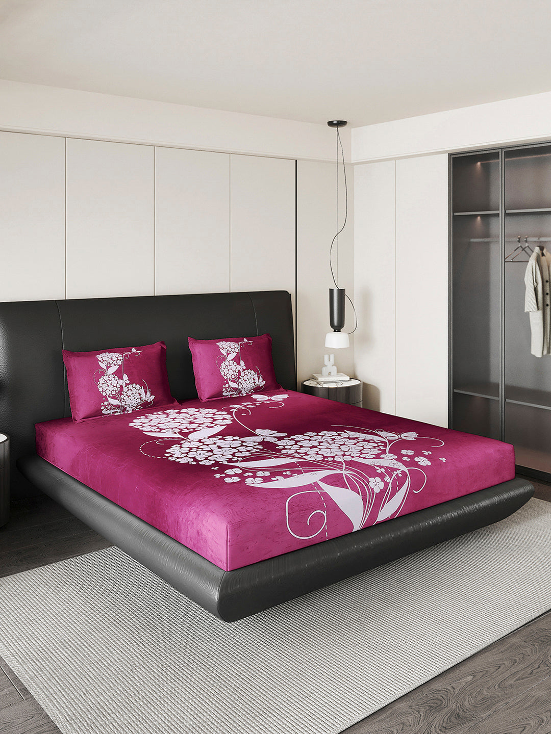 252 GSM 100% Polyester King Bed 1 Bedsheet with 2 Pillow Cover (Urban)