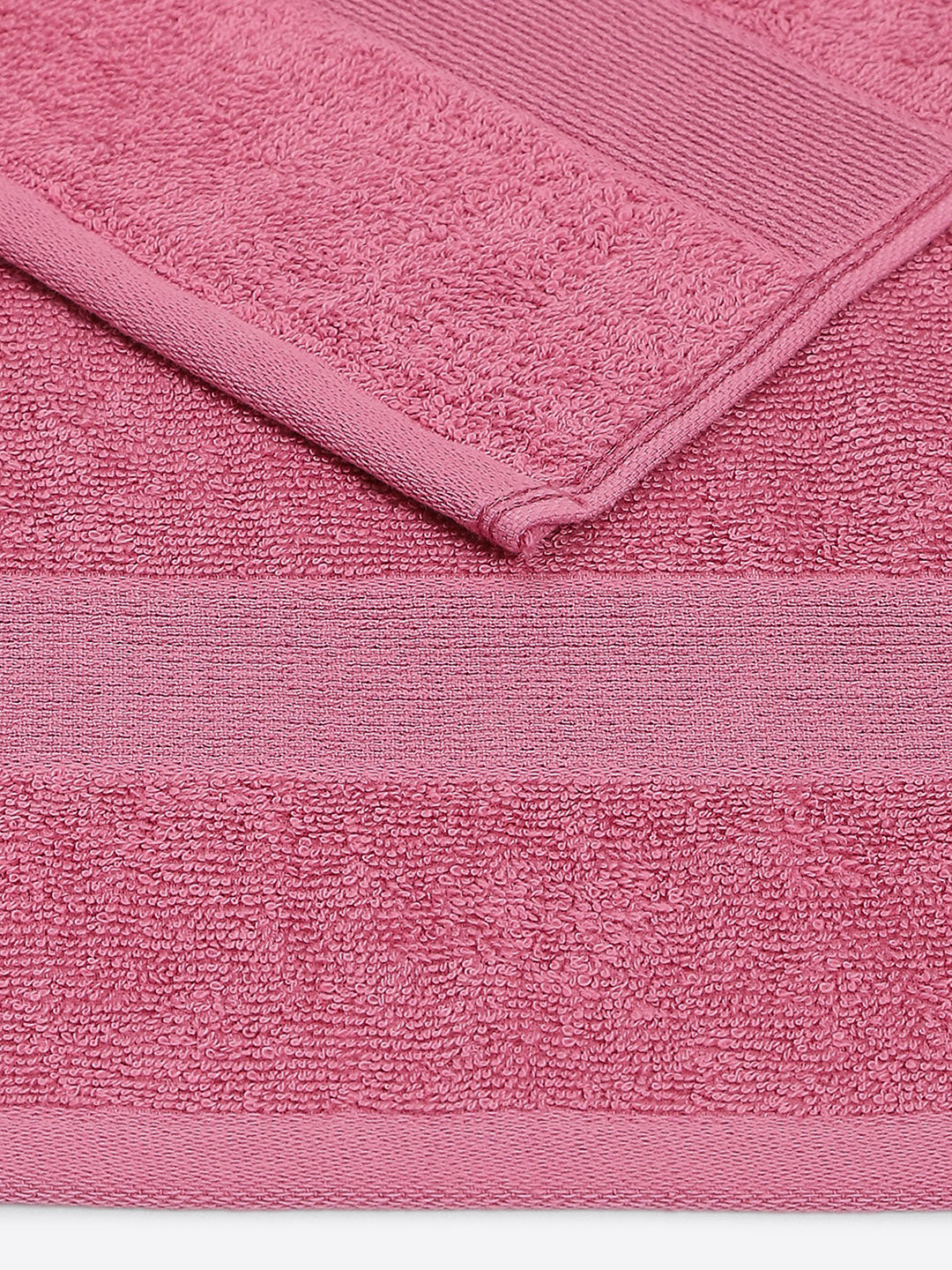 Peach Cotton Solid 380 GSM Bath Towel 2Pc Set (Albella)