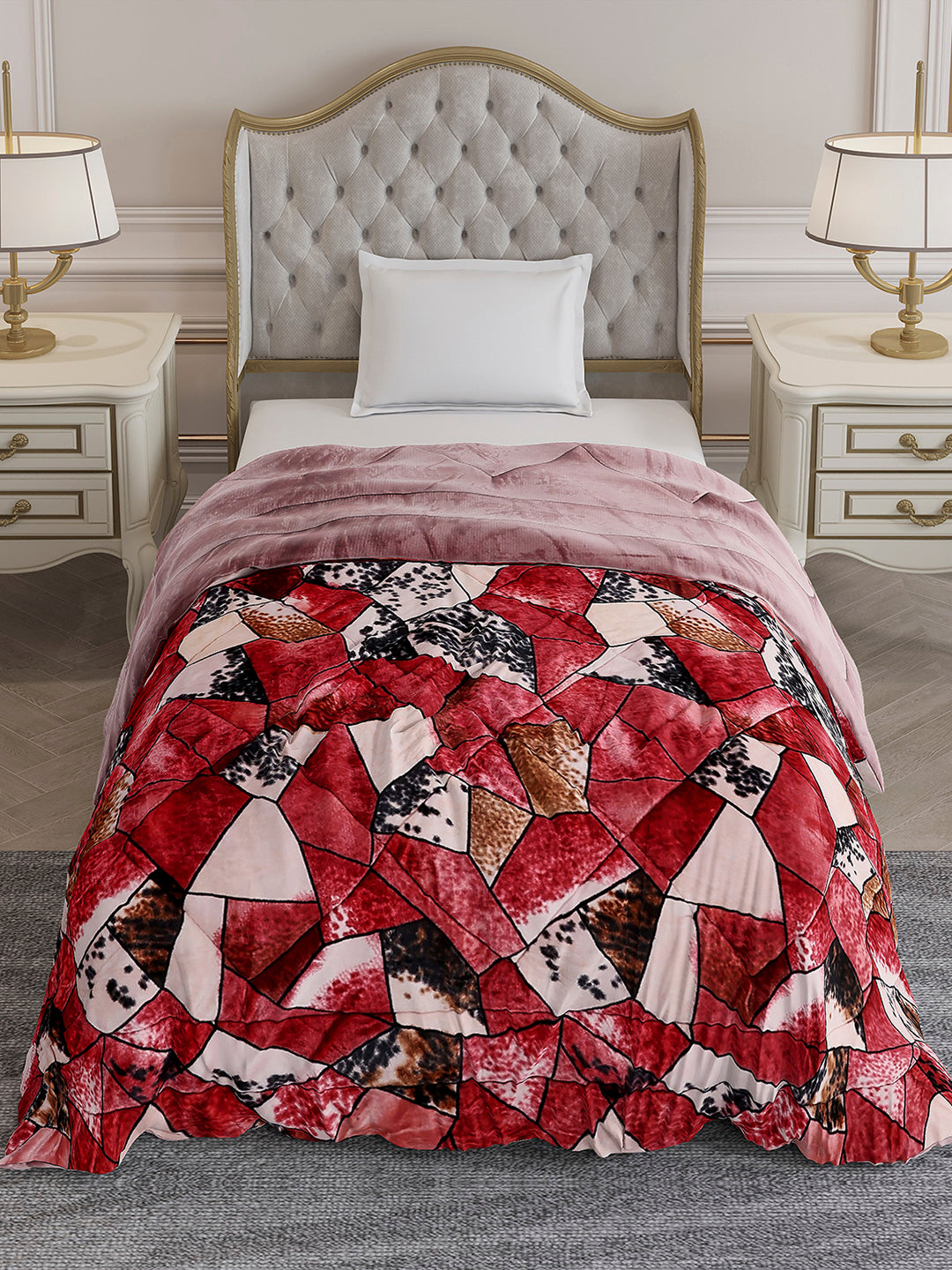 Printed Single Bed 1155 GSM Comforter for Winter - (Dixie)