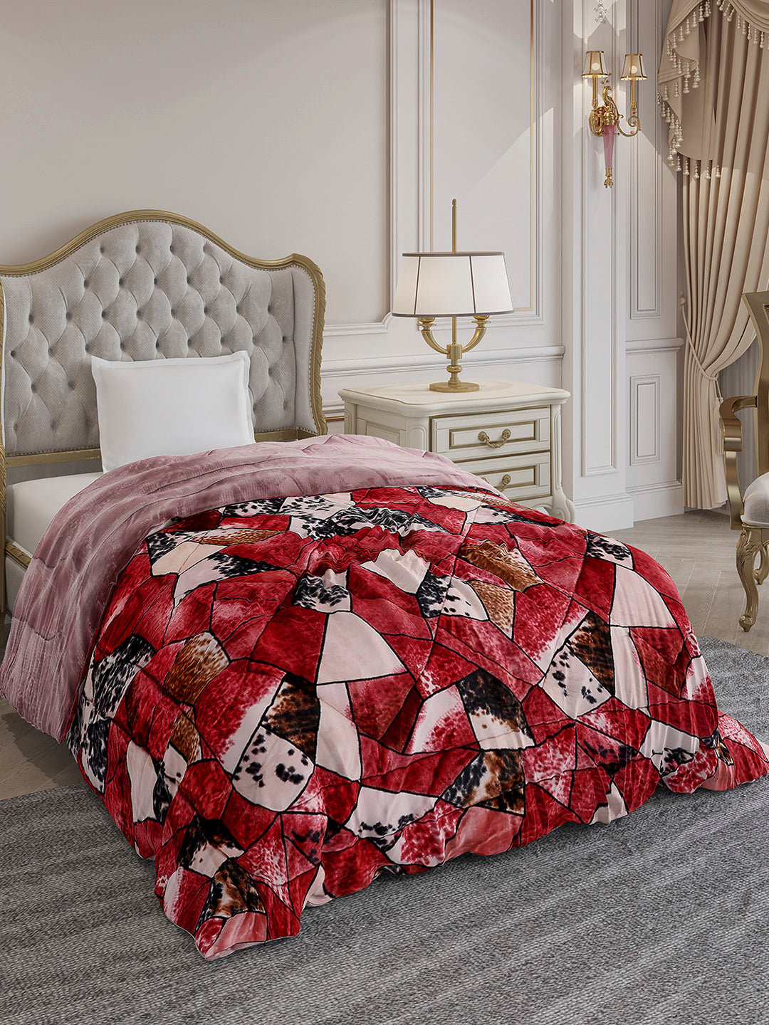 Printed Single Bed 1155 GSM Comforter for Winter - (Dixie)