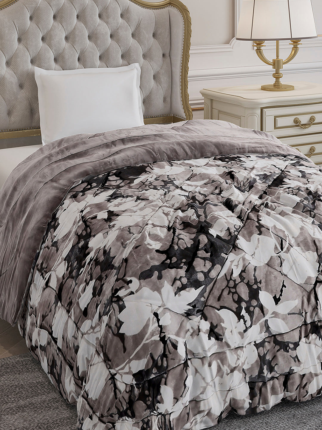 Printed Single Bed 300 GSM Comforter for Mild Winter (Dixie), Weight 725 gm