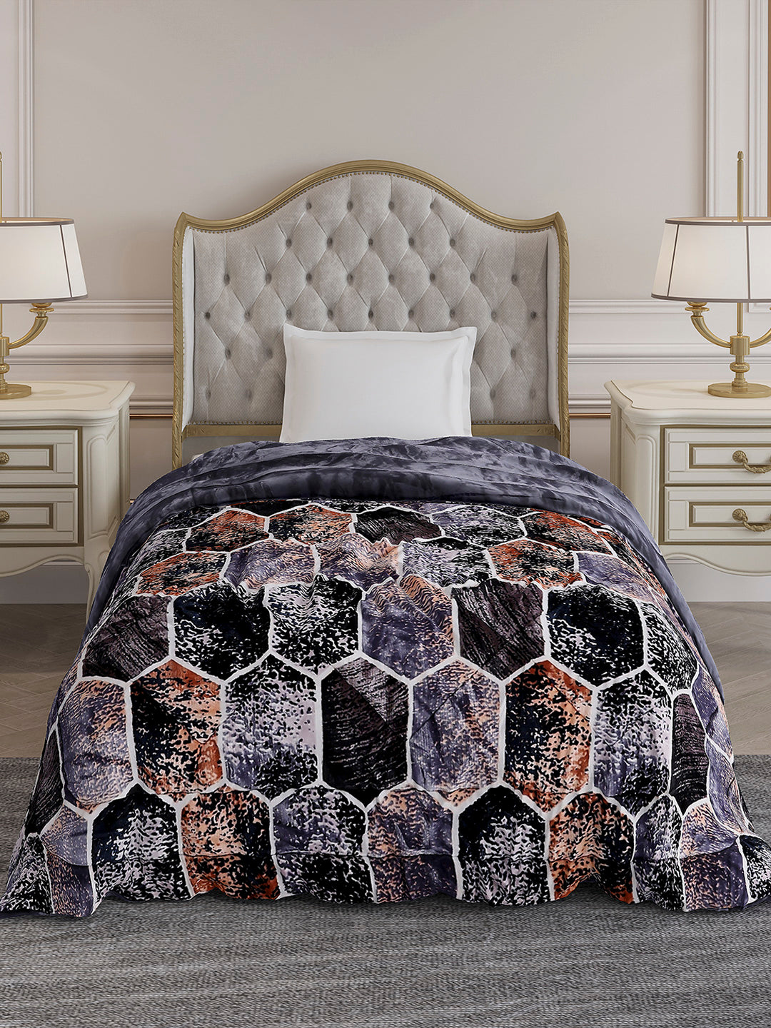 Printed Single Bed 300 GSM Comforter for Mild Winter (Dixie), Weight 725 gm