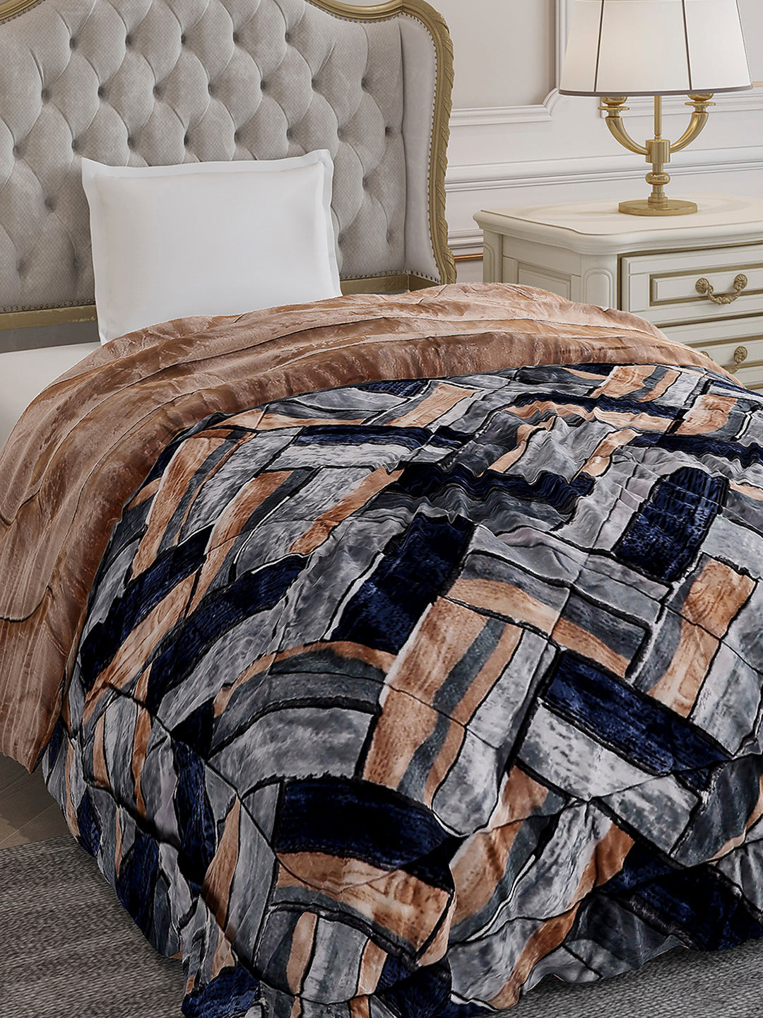 Printed Single Bed 300 GSM Comforter for Mild Winter (Dixie), Weight 725 gm