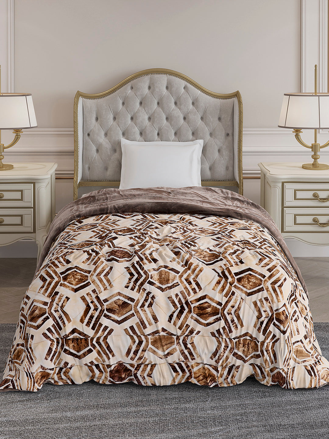 Printed Single Bed 992 GSM Comforter for Winter - (James)