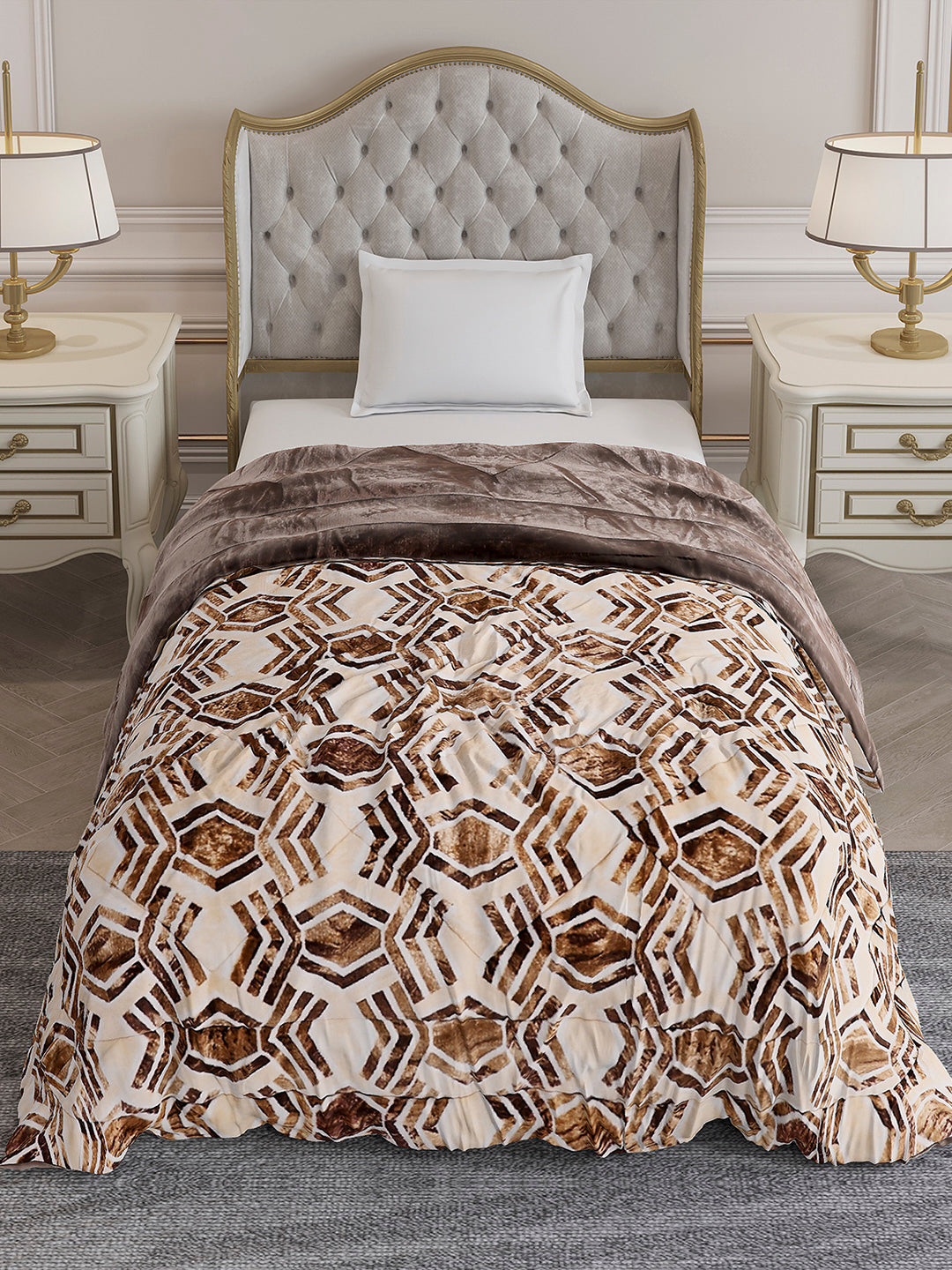 Printed Single Bed 992 GSM Comforter for Winter - (James)