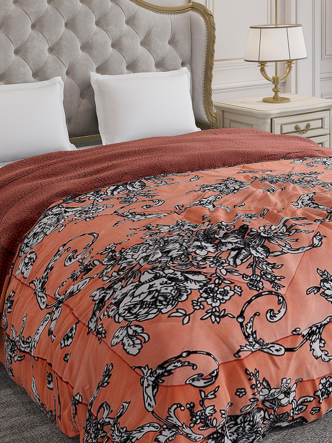Printed Double Bed 210 GSM Comforter for Mild Winter (Nixie), Weight 729 gm