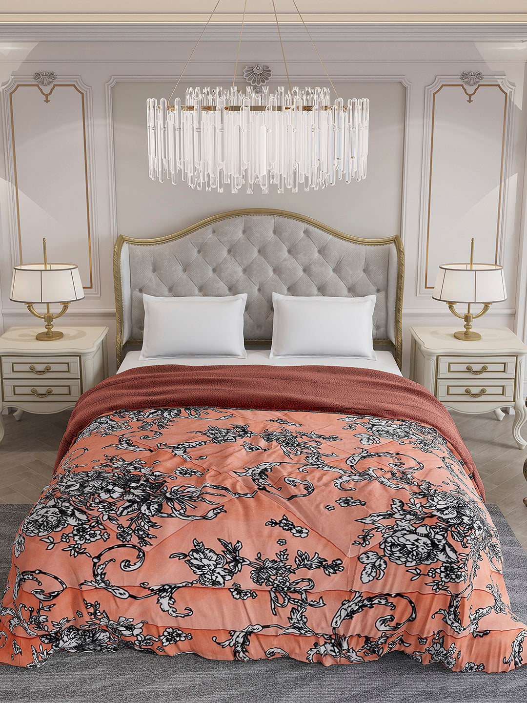 Printed Double Bed 210 GSM Comforter for Mild Winter (Nixie), Weight 729 gm