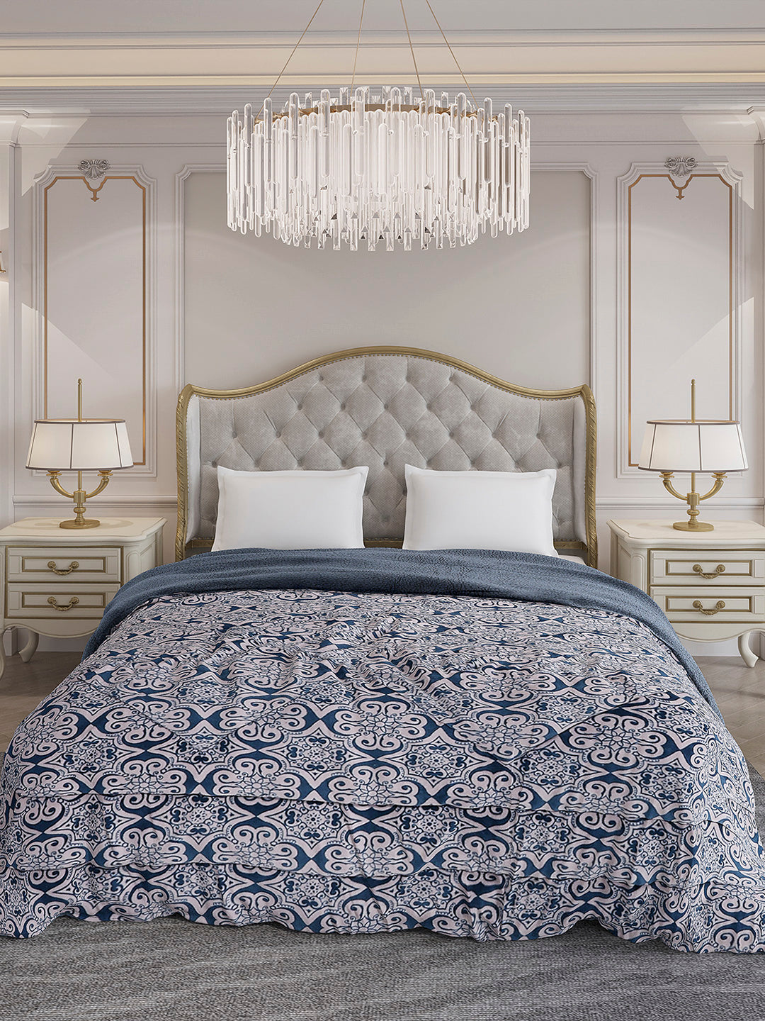 Printed Double Bed 210 GSM Comforter for Mild Winter (Nixie), Weight 729 gm