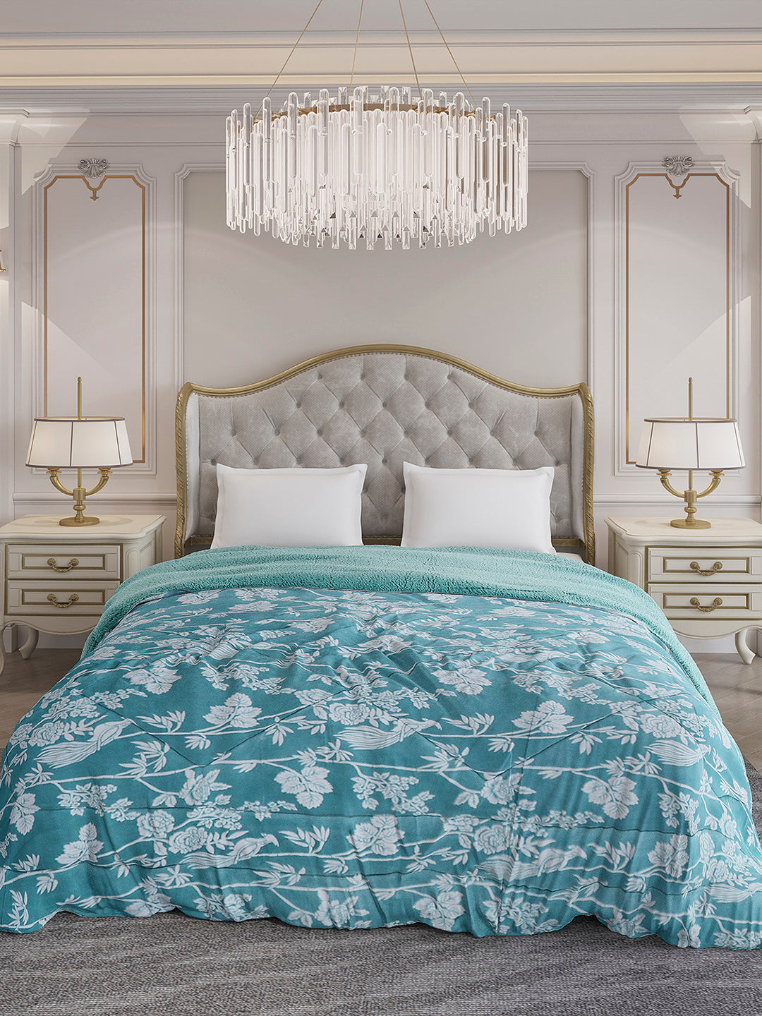 Printed Double Bed 210 GSM Comforter for Mild Winter (Nixie), Weight 729 gm